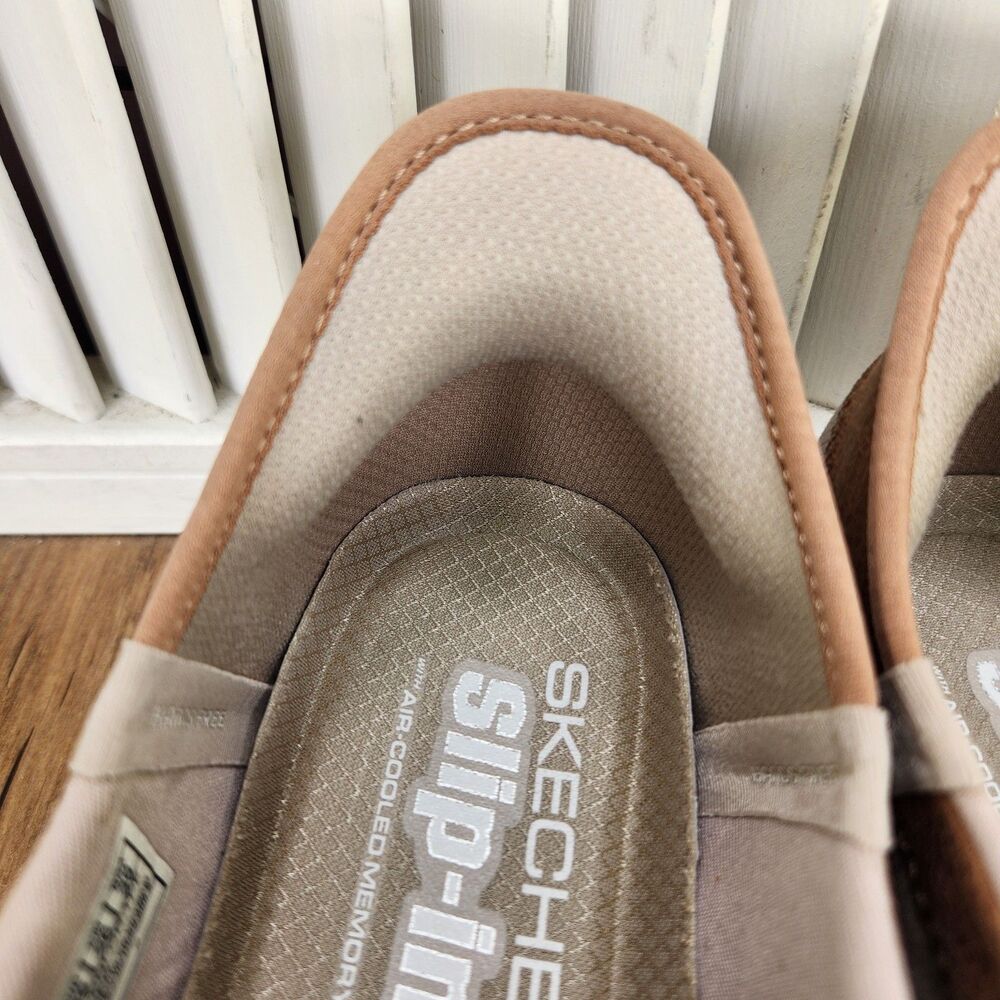 Skechers Slip-Ins On-The-Go Flex Palmilla Boat Shoes Women's 9 Taupe Hands Free - Picture 9 of 11